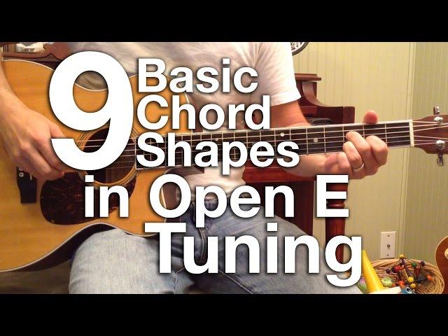 Basic Chord Shapes in Open E Tuning