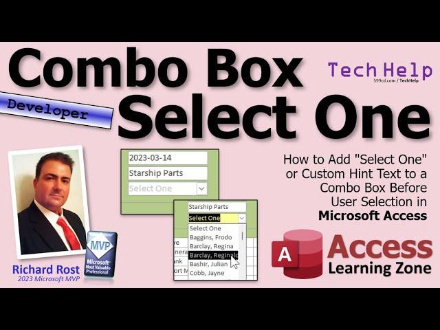 How to Add "Select One" or Custom Hint Text to a Combo Box Before User Selection in Microsoft Access