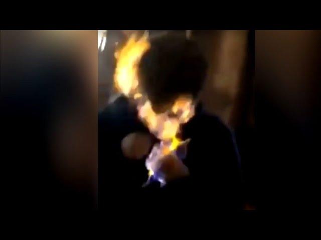 flaming drink fail