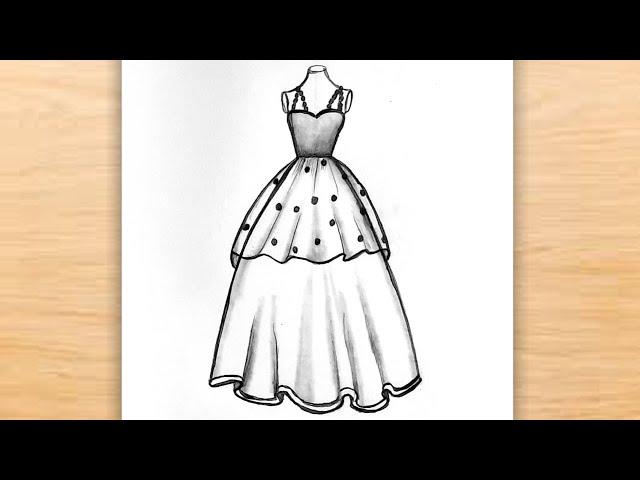 Very Easy Drawing Ideas| Very Easy Dress Drawing | Pencil Sketch | Easy Drawing| Drawing| Pencil Art