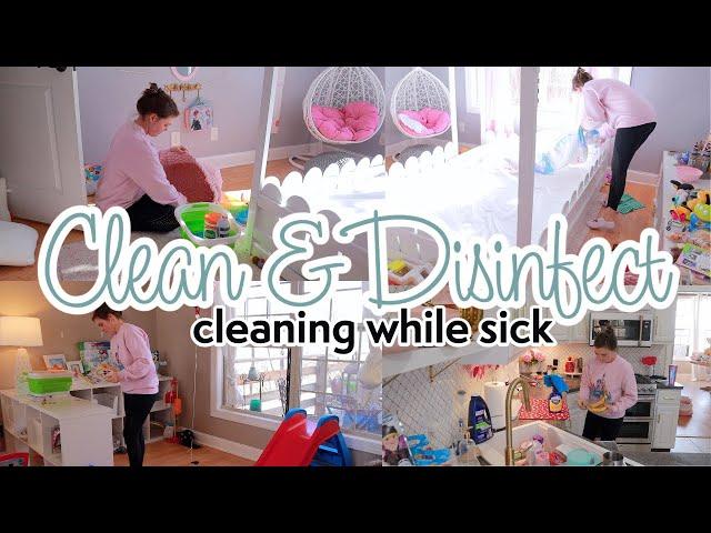 Clean and Disinfect With Me | Cleaning While Sick | Mom Life Cleaning Motivation