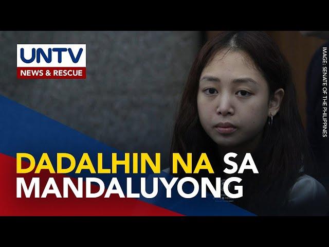 Cassandra Li Ong, ililipat na sa Women's Correctional Center sa Mandaluyong City