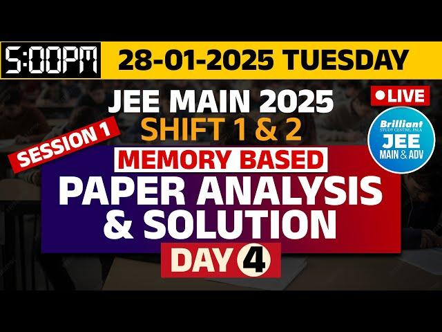 JEE MAIN 2025 - Session 1 |  Shift 1 & 2 | Day 4 | Memory Based  -  Paper Analysis & Solution