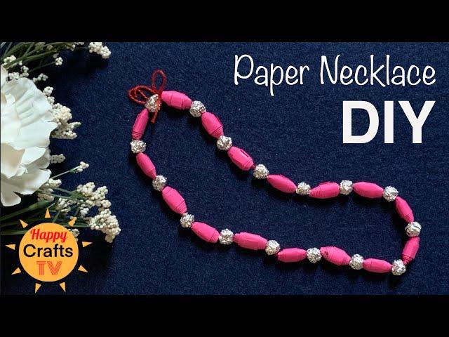 HOW TO MAKE A PAPER NECKLACE EASY / DIY PAPER CRAFTS / HANDMADE PAPER JEWELRY/ GIFTS FOR HER DIY