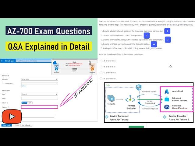 AZ-700 Exam Questions | Q&A Explained in Detail | Design & Implement Azure Networking Solutions