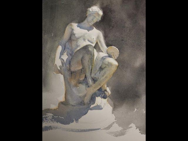 Understanding Color Temperature by Painting a White Marble Sculpture With Watercolor