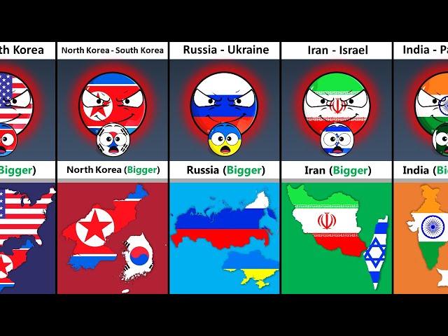 Some Enemy Countries. Who is Bigger in Land?