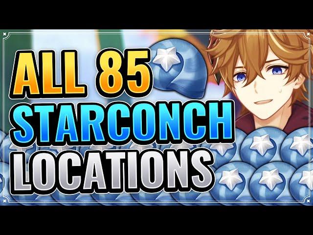 ALL 85 Starconch Locations (DETAILED FARMING ROUTE) Genshin Impact Collection Guide Tartaglia Childe