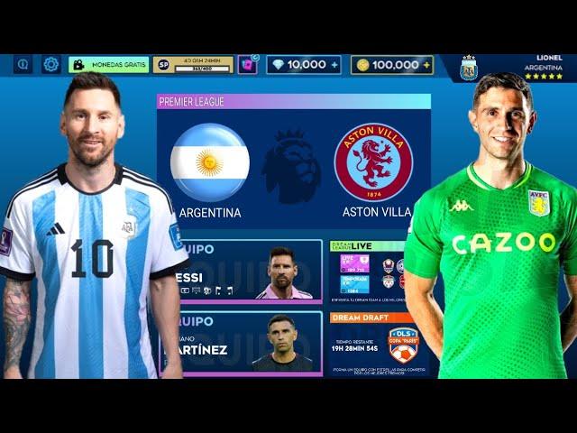 DLS 24|ARGENTINA VS ASTON VILLA|DREAM LEAGUE SOCCER 2024|#messi #martinez #argentina #astonvilla