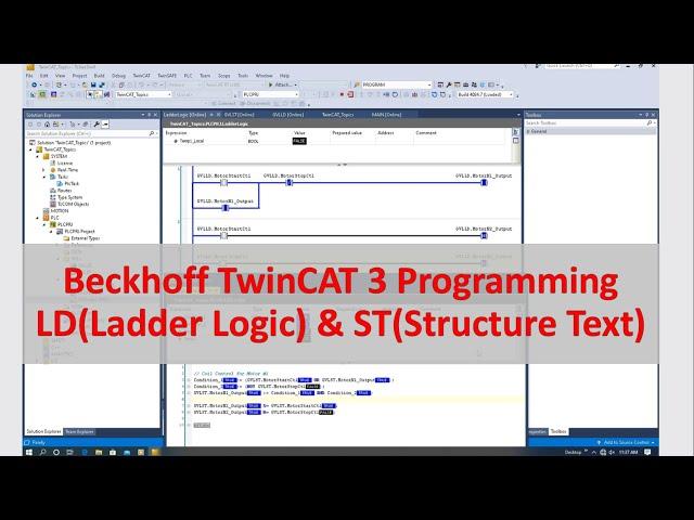 BK10. Beckhoff TwinCAT3 LD(Ladder Logic) & ST(Structure Text) Programming