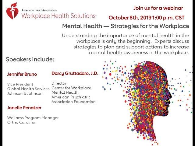 Mental Health – Strategies for the Workplace