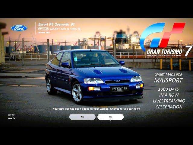 Ford Escort RS Cosworth '92 GT7 LIVERY for MAJSPORT YT