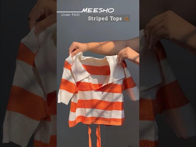 Meesho striped Tops/T-shirts haul under ₹500 #shorts #meeshotophaul #shortsfeed #meeshofinds