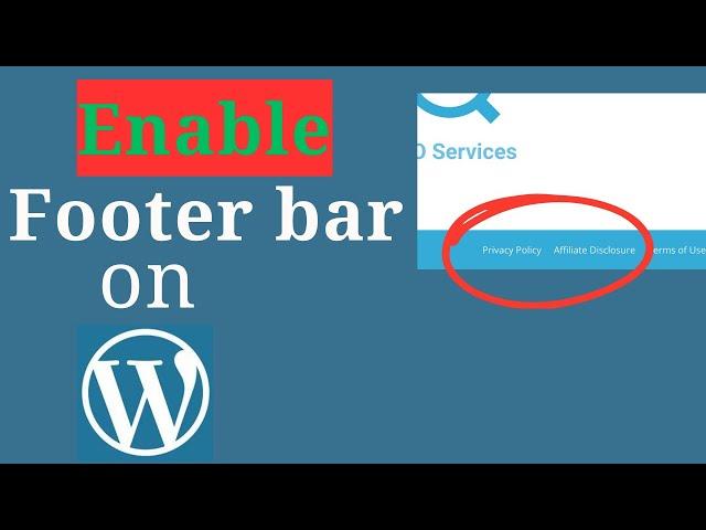 How To Enable Footer In Wordpress Website (Easy)