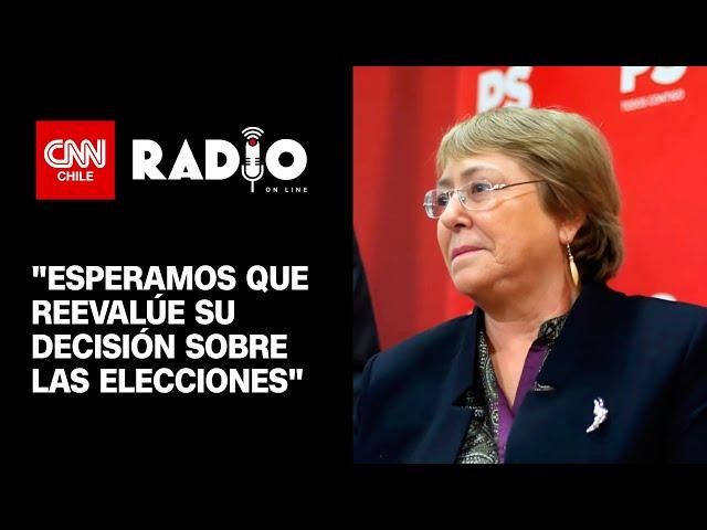 “Esperamos que reevalúe su negativa”: PS insiste en la candidatura presidencial de Michelle Bachelet