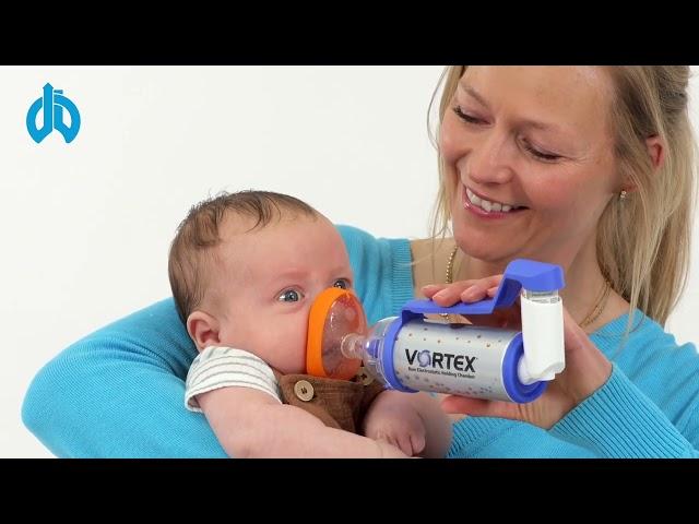 Inhalation mit Inhalierhilfe Vortex mit Babymaske