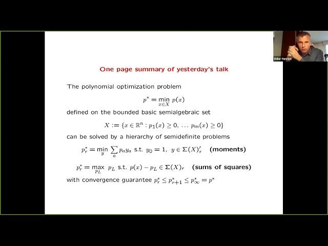 Didier Henrion:  Solving numerically polynomial optimization problems