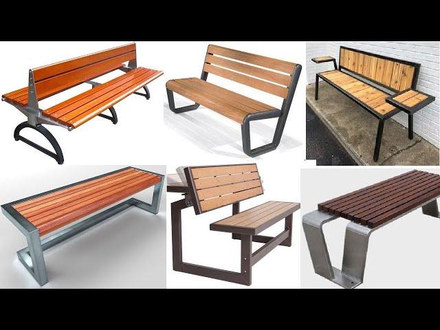 Metal and wood outdoor bench ideas