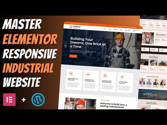 Complete Responsive CONSTRUCTION WEBSITE using ELEMENTOR | Wordpress Elementor Tutorial 2025