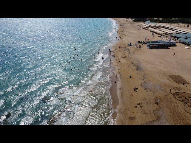 Side Trendy Aspendos Beach 2022 Dron Recording