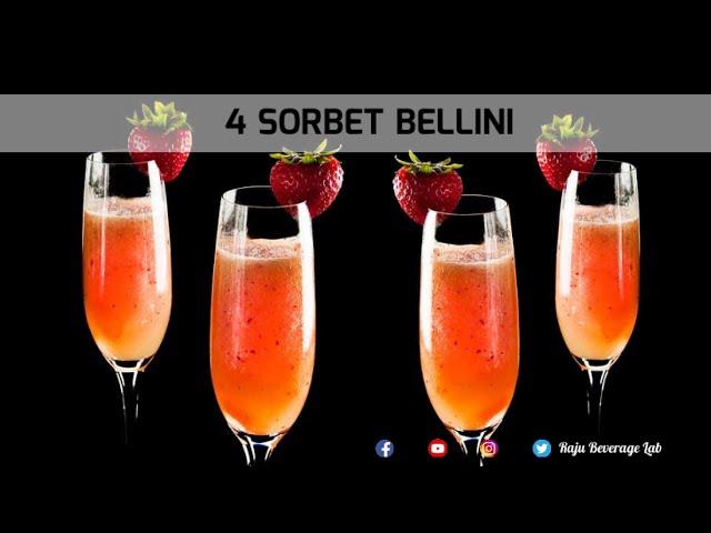 4 Sorbet Bellini Cocktail Recipe | raju beverage lab