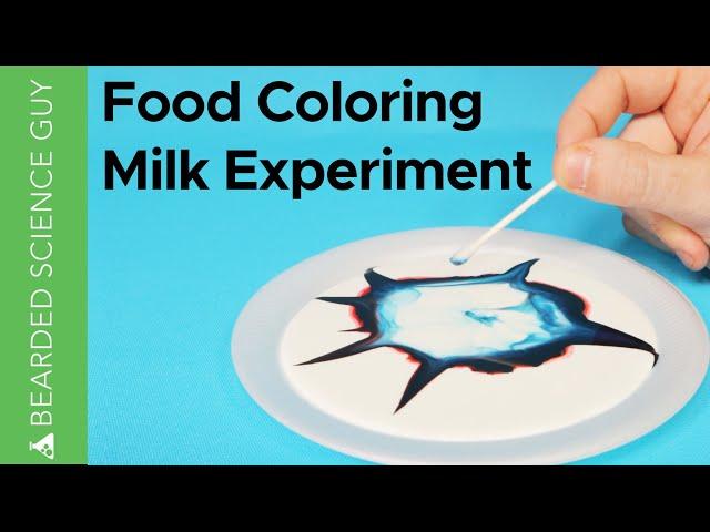 Magic Milk Experiment Using Food Coloring, Dish Soap, and Milk (Chemistry)