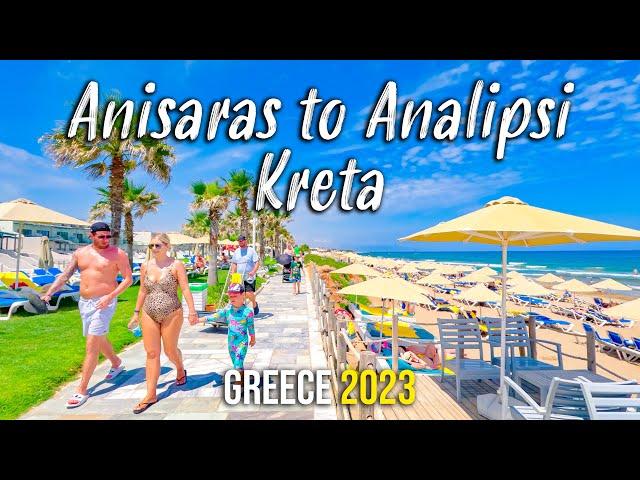 Hersonissos Crete, walking from Anisaras to Analipsi, 4k, Kreta, Greece 2023