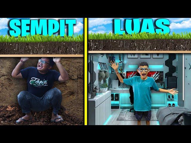 PERTAMAKALI BOCIL BERTAHAN HIDUP DI RUMAH BAWAH TANAH LUAS VS SEMPIT!!!