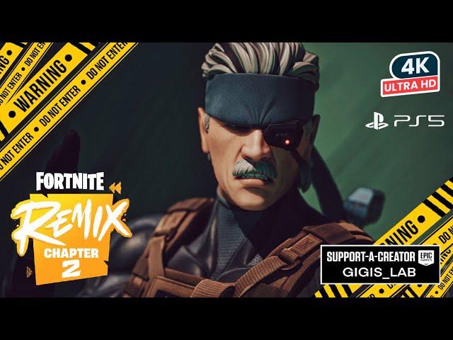 FORTNITE Chapter 2 REMIX SOLID SNAKE Skin Showcase PS5 Gameplay Review 4K HDR