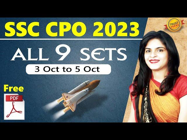 SSC CPO 2023 English Previous Year Papers: All 9 Sets ( 3rd to 5th Oct) by Manisha Bansal Mam