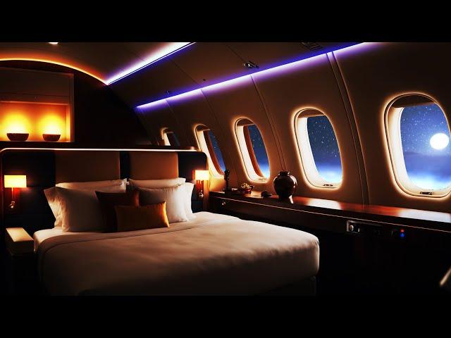 First Class Flight Ambience with Bedroom | White Noise for Sleep