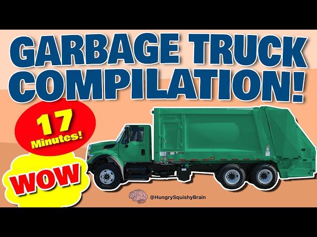 Kids Garbage Truck Compilation - Learn About Garbage Trucks - Front Loader, Rear Loader, Side Loader