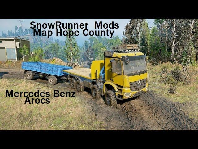 SnowRunner-Mods-Mercedes Benz Arocs-Region map Hope County-Cargo transportation Part 5