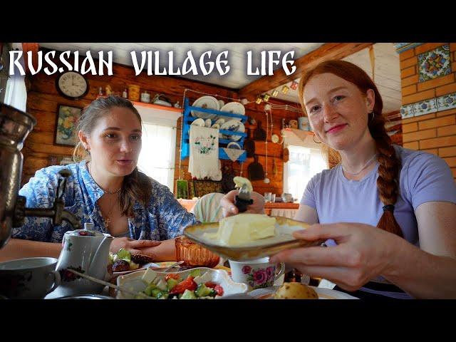 One Day in the life of a Russian Village in Vologda region | Cooking in a traditional stove