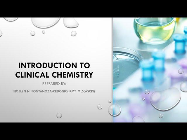 Introduction to Clinical Chemistry