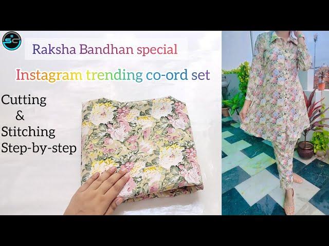 Instagram trending co-ord set कैसे बनाएं/stylish co-ord cutting and stitching/meesho viral co-ordset