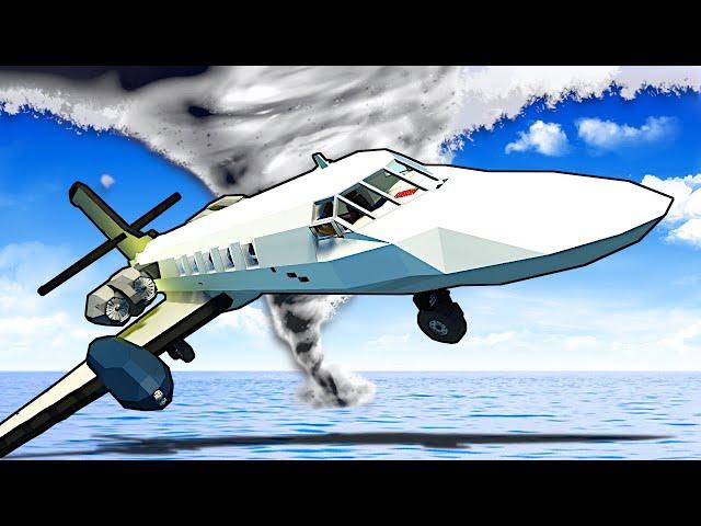 TORNADO THROWS PLANE OFF COURSE! - Stormworks Gameplay