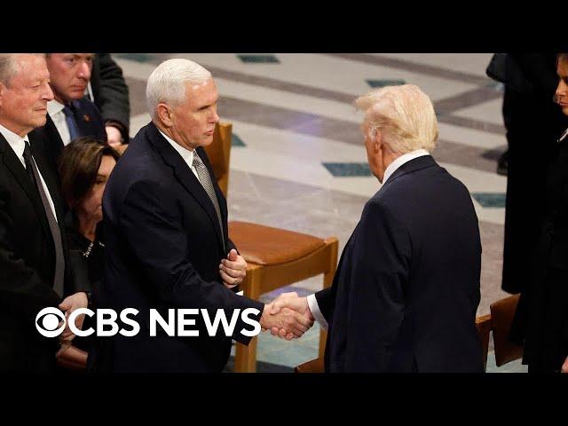 Trump, Pence shake hands at Jimmy Carter's funeral