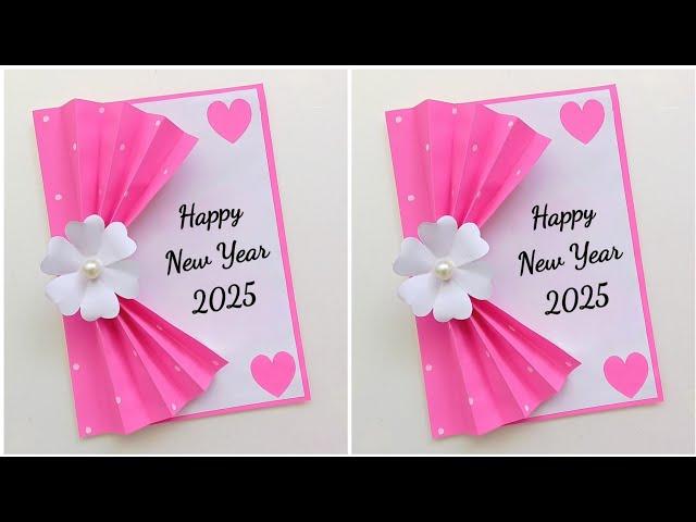 Easy & Beautiful New Year Card 2025 / new year greeting card / new year greeting card making at home