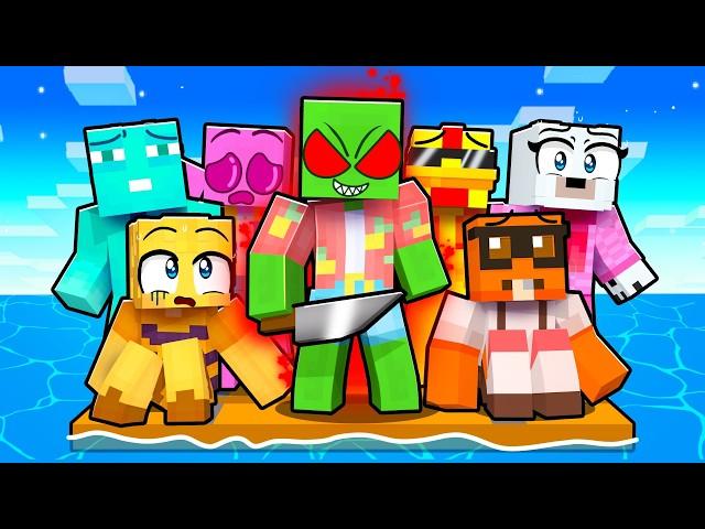 6 Friends on 1 TRAITOR RAFT in Minecraft!