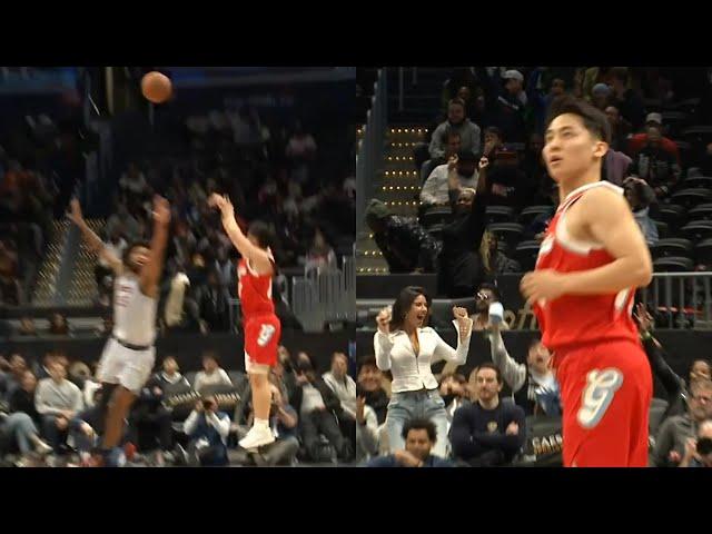 Yuki Kawamura nasty stepback 3 over 6'10 Bagley has Washington's crowd going crazy