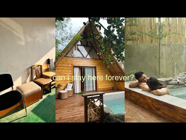 Vlog  Cozy Cabin for just ₱4k, Ukay with me (home stuff edition) & pretty restos/cafes 