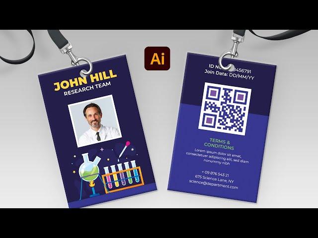 Science Project ID Card Design in Adobe Illustrator