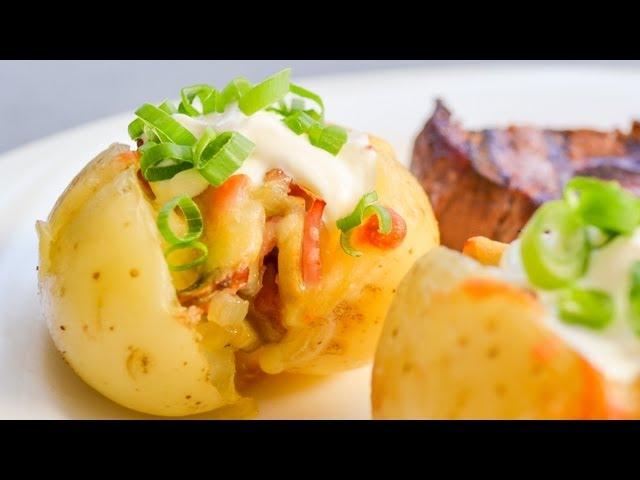 Cheesy Mini Stuffed Roast Potatoes - Video Recipe