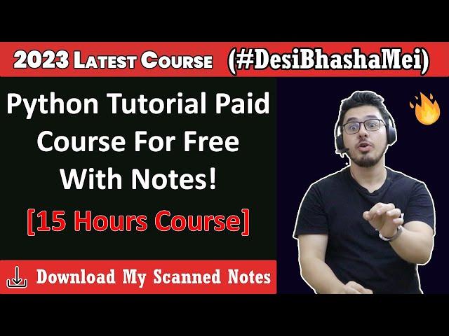 Python Tutorial For Beginners In Hindi (With Notes) 
