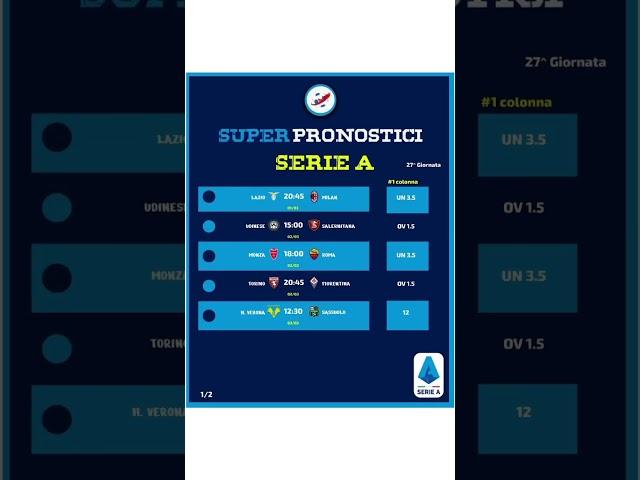 Pronostici Serie A 27^ #seriea #calcio #pronostici