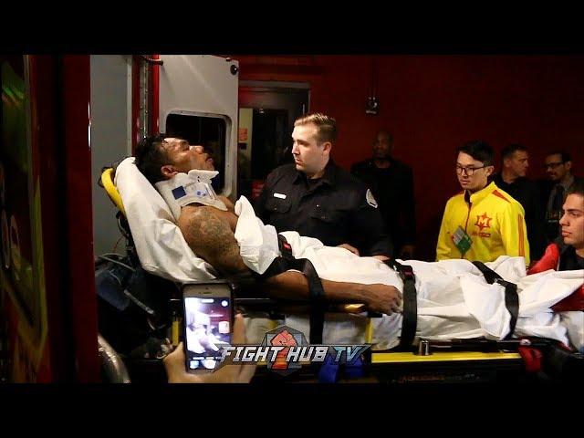 TEWA KIRAM CARRIED OUT IN STRETCHER & TAKEN IN AMBULANCE AFTER BEING KO'D BY LUCAS MATTYHSSE!