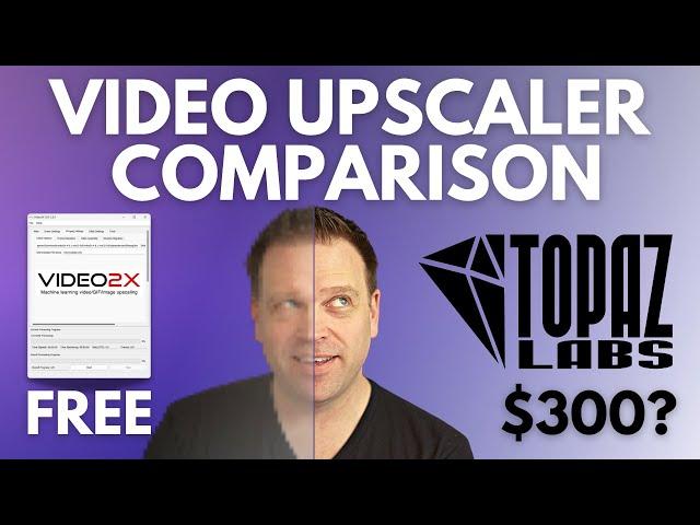 How good is FREE vs. PAID video upscaling?  Video2X vs. Topaz Video AI