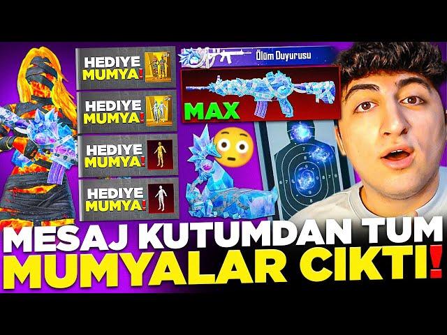 MESAJ KUTUMDAN TÜM MUMYALAR ÇIKTI! YENİ MUMYA M4'Ü 8 SEVİYE FULLEDİK! (teşekkürler...) | PUBG Mobile