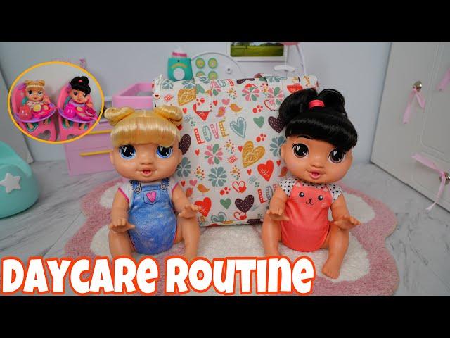 New Baby Alive dolls before daycare Routine packing baby bag and lunchbox